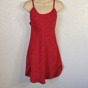 Valerie Stevens Pure Silk Size L Red Chemise Slip Dress